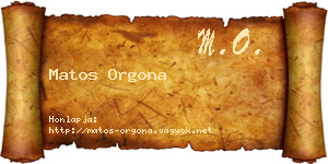 Matos Orgona névjegykártya